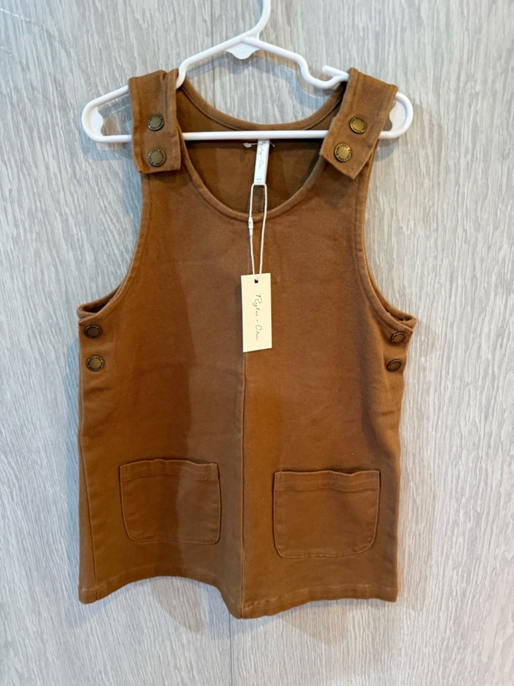 NWT Rylee & Cru Rust Odette Overall Pinafore Dress 6